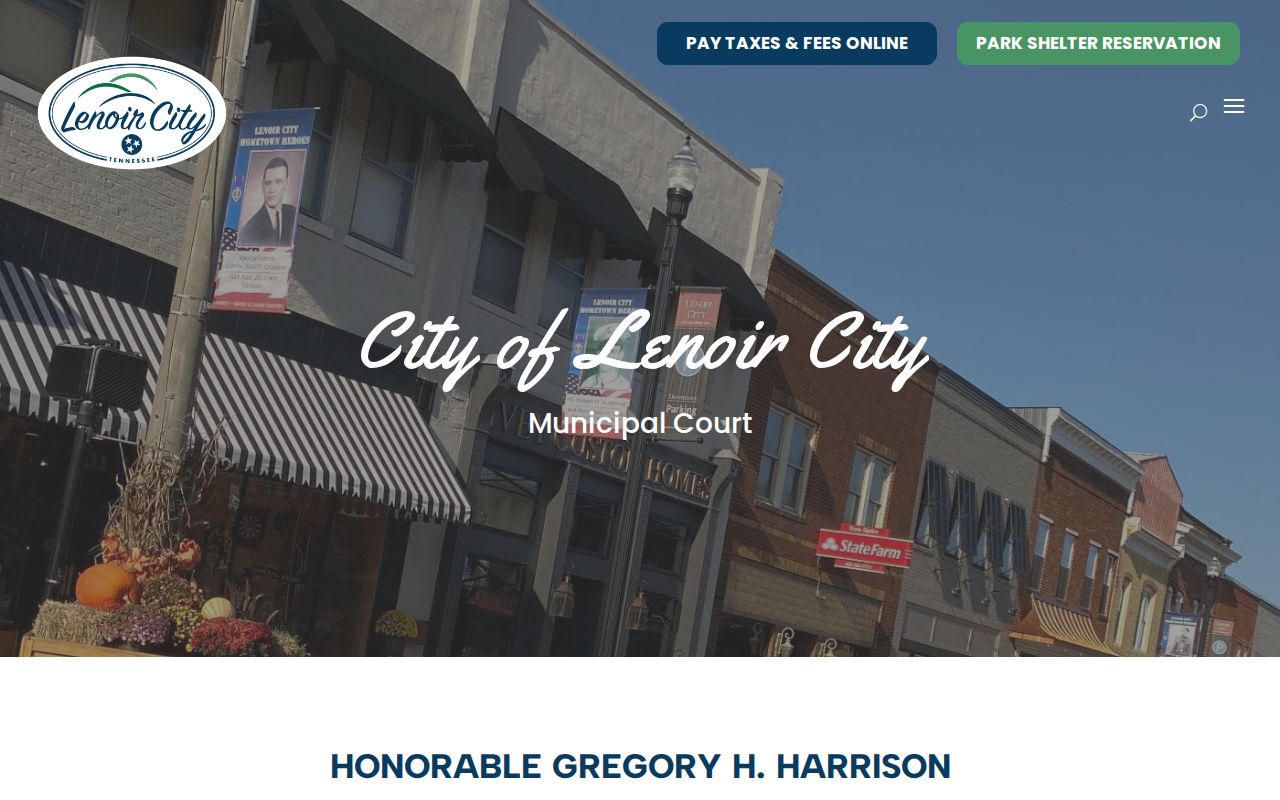 Lenoir City official municipal court page with court information