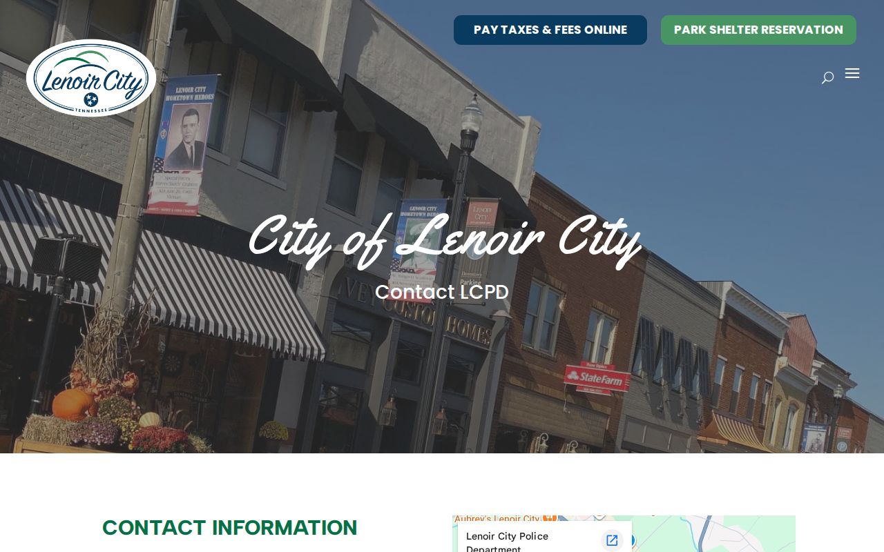 Official Lenoir City Police Department contact page and office information