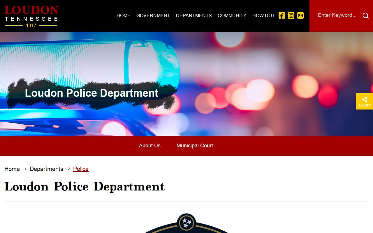 Official City of Loudon Police Department information page